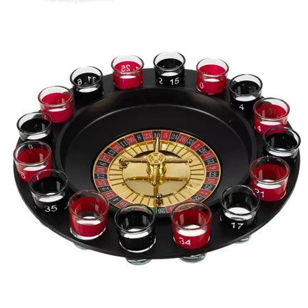 Alkoholowa Gra Ruletka Imprezowa Kieliszki 16szt Prezent na Urodziny Zestaw MALATEC