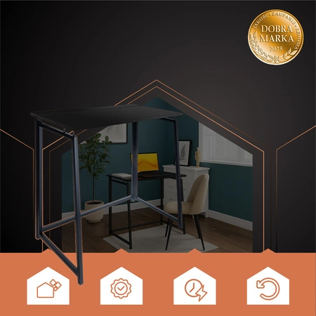 Biurko Składane Lekkie Industrialne Loft Komputerowe Stolik pod Laptopa RUHHY 26117