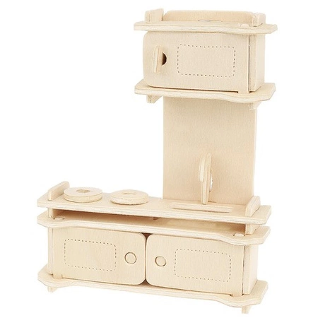 Mebelki dla Lalek Drewniane Meble do Domku Zestaw 34 Mebli Akcesoria DIY KRUZZEL