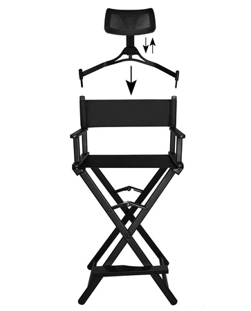 Krzesło do Makijażu Make-Up Aluminiowe + Zagłówek BEAUTYLUSHH