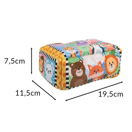 Sorter Pudełko z Chusteczkami Pluszowe Montessori Sensoryczne dla Dzieci 0+ Kruzzel 26289