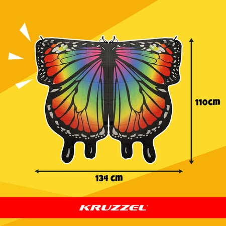 Strój Motyla dla Dzieci KRUZZEL Duże Skrzydła Opaska Kostium Przebranie 5w1