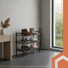 Regał na Buty Ruhhy Trzy Półki Organizer do Przedpokoju 79cm Loft Stojak