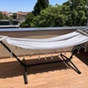 Hamak Ogrodowy Dwuosobowy Huśtawka Duży XXL Mocny 250kg Drążki Wiszący Boho GARDLOV