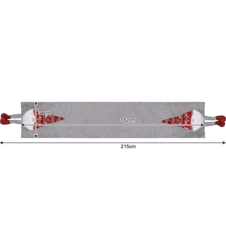 Bieżnik Świąteczny na Stół Obrus Święta Skrzaty Krasnal Szary Wigilijny RUHHY