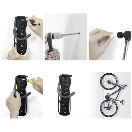 Uchwyt WIESZAK hak rowerowy na rower ścianę czarny TRIZAND