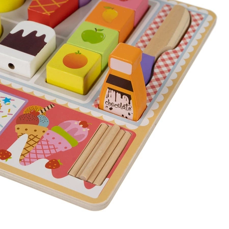 Lodziarnia Drewniana Lody Sklep Zestaw do Robienia Lodów na Rzep dla Dzieci KRUZZEL