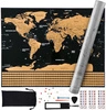 Mapa Świata Zdrapka Prezent dla Podróżnika Złota Plakat + Akcesoria Flagi MALATEC
