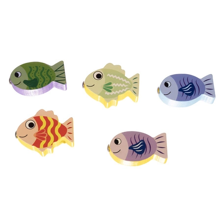 Układanka Sorter Drewniana Montessori Klocki Edukacyjna Gra Łowienie Rybek KRUZZEL