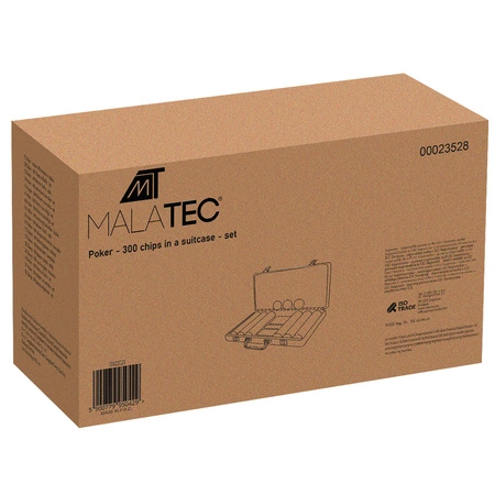 Zestaw do Pokera 300 Żetonów Żerony Texas Poker Walizka Karty Mocny Kostki MALATEC