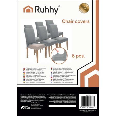 Pokrowiec na Krzesło Janoszary Uniwersalny Miękki Pokrowce na Krzesła x6 Ruhhy 25991