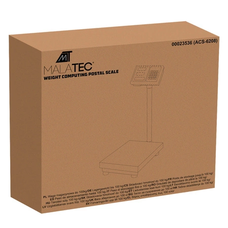 Waga Magazynowa Elektroniczna LCD Platformowa Dokładna Towarowa Platforma MALATEC