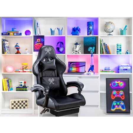 Fotel Gamingowy Obrotowy Biurowy Krzesło dla Gracza Kubełkowy do Biurka DUNMOON