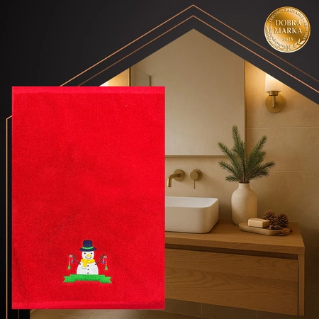 Ręczniki Świąteczne RUHHY 3szt Bawełniane z Haftem Czerwony Zielony Biały