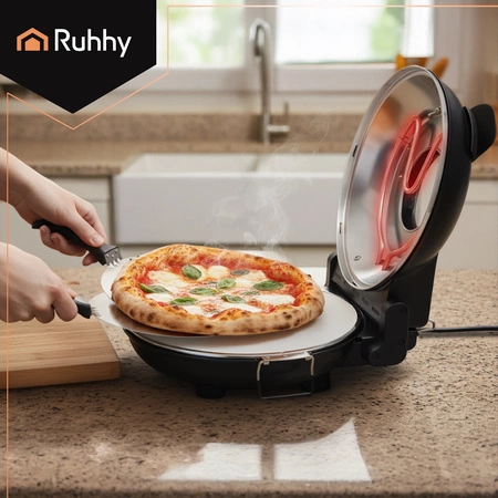 Piec do Pizzy Elektryczny RUHHY Mini Piekarnik 420°C Okienko Kamień Nóż Ebook 26050