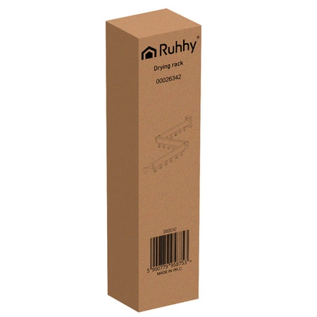 Suszarka na Pranie Wieszak do Ubrań na Ubrania Ścianę Składana Rozsuwana Ruhhy 26342