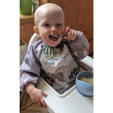 Śliniak z Kieszonką Fartuszek Rękawami Wodoodporny Śliniaczek Nieprzemakalny KRUZZEL