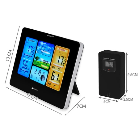 Stacja Pogodowa Pogody Higrometr Bezprzewodowa Termometr Czujnik Zegar Data IZOXIS