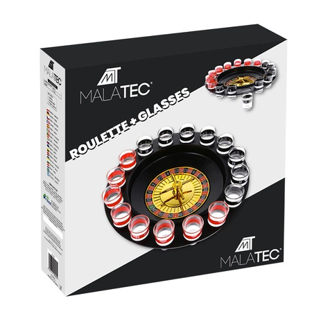 Alkoholowa Gra Ruletka Imprezowa Kieliszki 16szt Prezent na Urodziny Zestaw MALATEC