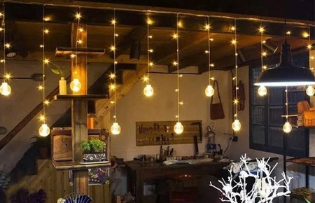 Kule Wiszące Lampki Choinkowe Kurtyna 108 LED cb ISO TRADE