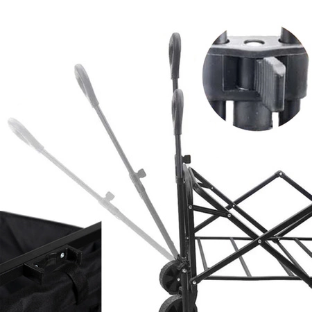 Ogrodowy Wózek Transportowy Plażowy Składany Turystyczny Duży Czarny