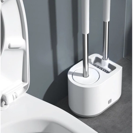 Szczotka do WC Toaletowa + Stojak do Toalety Łazienki Zestaw Łazienkowy 2w1 RUHHY