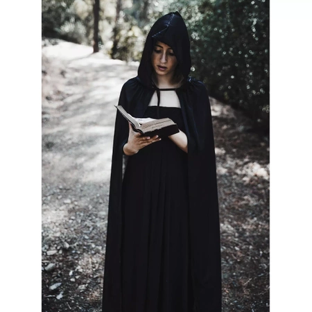 Peleryna Czarodzieja Czarodziejki Czarna Halloween KRUZZEL