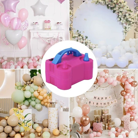 Elektryczna Pompka do Balonów 2 Dysze Szybka Wydajna Mocna 600W Różowa KRUZZEL