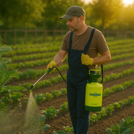 Opryskiwacz Ciśnieniowy Ręczny Ogrodowy Długi Zasięg Lanca + Wąż 150cm 5l Gardlov 25581