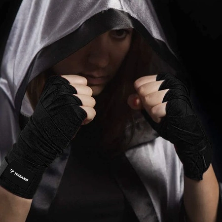 Bandaże Bokserskie Owijki Taśmy 2 x 4m Bandaż Ochraniacz Czarne TRIZAND