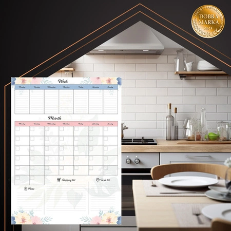 Planner Magnetyczny na Lodówkę RUHHY Duży Kalendarz na Magnes 60x45 Marker