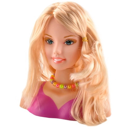 Głowa do Stylizacji Czesania Włosów Fryzur Lalka + Akcesoria Blond Włosy KRUZZEL