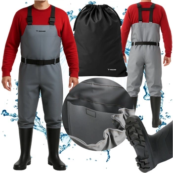 Wodery Wędkarskie Spodniobuty na Ryby Gumowe Spodnie Grube Długie Szelki 41 Trizand 25890