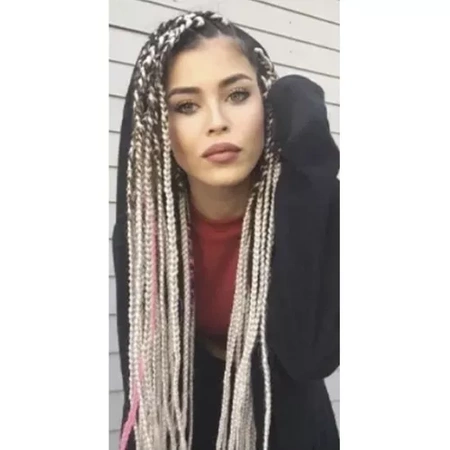 Włosy Syntetyczne 60 cm Warkocz Doczepiany Warkoczyki Jasny Blond Sztuczne SOULIMA