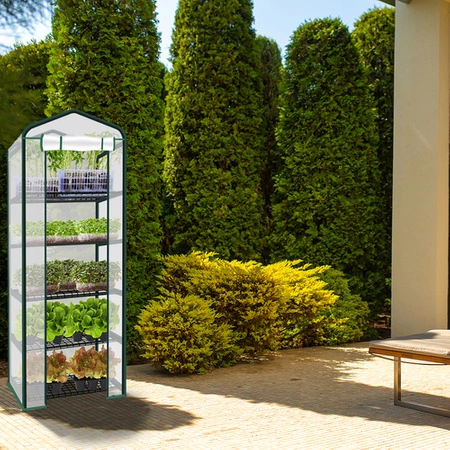Mini Szklarnia Ogrodowa Balkonowa Tunel Foliowy na Balkon Półki 195x70x50cm MALATEC