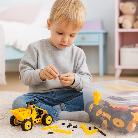 Kreatywny Zestaw Konstrukcyjny ISO TRADE Klocki 3D dla Dzieci Pojazdy 100el