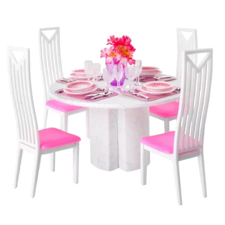 Mebelki dla Lalek do Domku Meble Duży Zestaw Jadalnia Stół Krzesła aż 43 el ISO TRADE