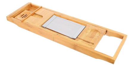 Duża Półka na Wannę Regulowana Bamboo SPA Nakładka RUHHY