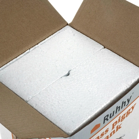 Skarbonka na Prezent Duża Świnka na Monety Banknoty Szklana Przeźroczysta RUHHY