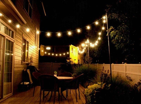 Girlanda Duże Lampki Ogrodowe 6m Zewnętrzne 10szt ISO TRADE