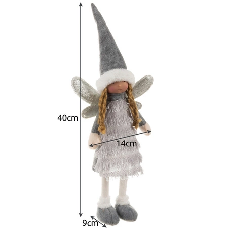 Wróżka Świąteczna Anioł Figurka Elf Pomocnik Św Mikołaja Dekoracja 40cm XL RUHHY