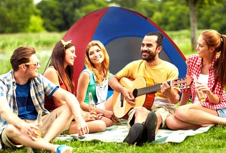 Namiot Turystyczny 4 Osobowy Kempingowy Wodoodporny Moskitiera na Biwak TRIZAND