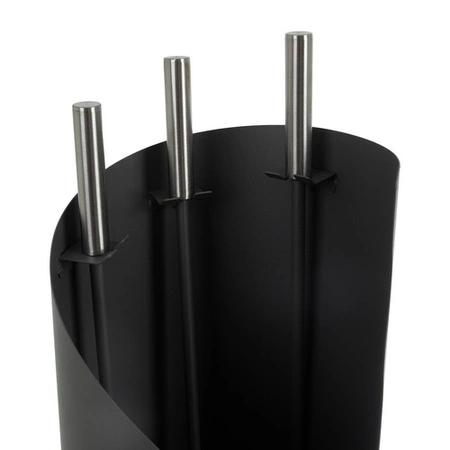 Przybory Kominkowe Akcesoria do Kominka Pieca Loft Stalowe Zestaw + Stojak Kaminer 25970