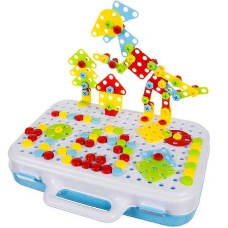 Zestaw Majsterkowicza Klocki Konstrukcyjne 3D Wkrętarka Wiertarka Śrubki KRUZZEL