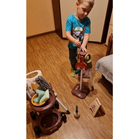 Zestaw do Sprzątania dla Dzieci Odkurzacz Wózek Mop Wiaderko Akcesoria 18w1 KRUZZEL