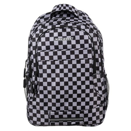 Plecak Szkolny Sportowy Młodzieżowy + Worek Pojemny 22l Czarny w Kratkę KRUZZEL