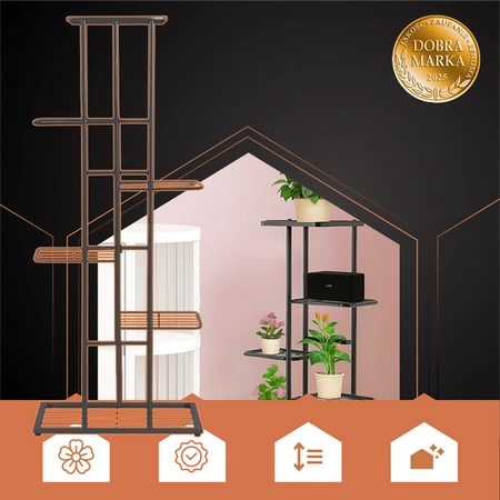 Kwietnik Stojący Metalowy Loft Wysoki na Kwiatki Rośliny Stojak 6-Poziomowy Ruhhy 26040