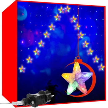 Wiszące Gwiazdy Kurtyna Lampki Choinkowe 136 LED m ISO  TRADE