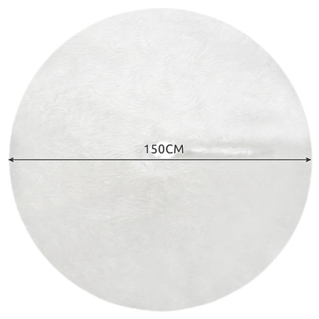 Dywanik pod Choinkę Mata Futerko Biały Dywan 150cm Duży na Prezenty Okrągły RUHHY