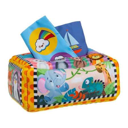 Sorter Pudełko z Chusteczkami Pluszowe Montessori Sensoryczne dla Dzieci 0+ Kruzzel 26289